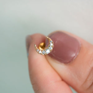 Czech Crystal Moon Earrings